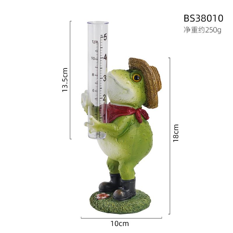 Animal-Shaped Rain Gauge Creative Resin Rain Gauge Sculpture Outdoor Garden Decorative Ornament