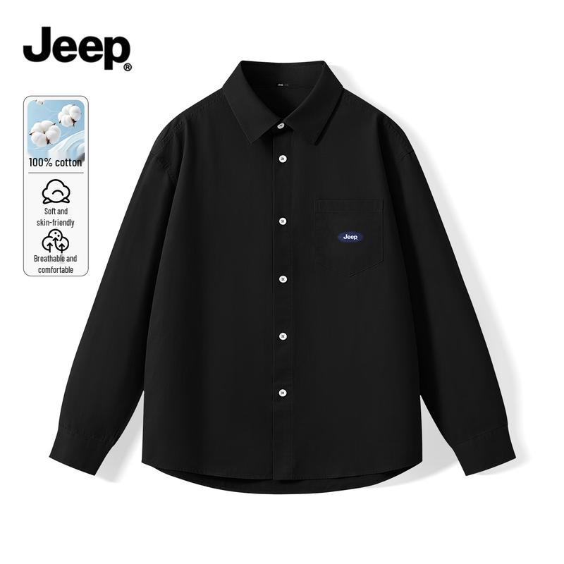JEEP Men's American Casual Long Sleeve Cotton Shirt