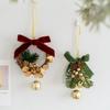 Christmas Jingle Bells Door Hanger Decor Butterfly Knot Pinecone Wreath Pendant Ornament Christmas Gift Home Decoration