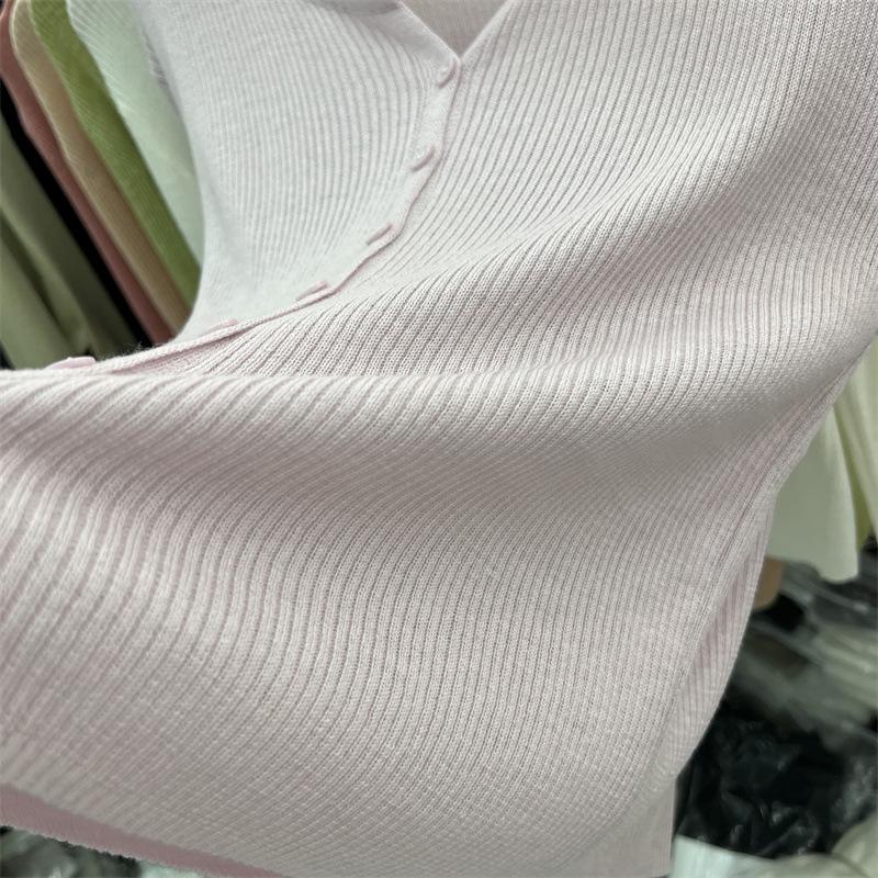 2024 Женский легкий кардиган из шерстяного трикотажа: Мягкая защита от солнца с длинным рукавом для весны/лета