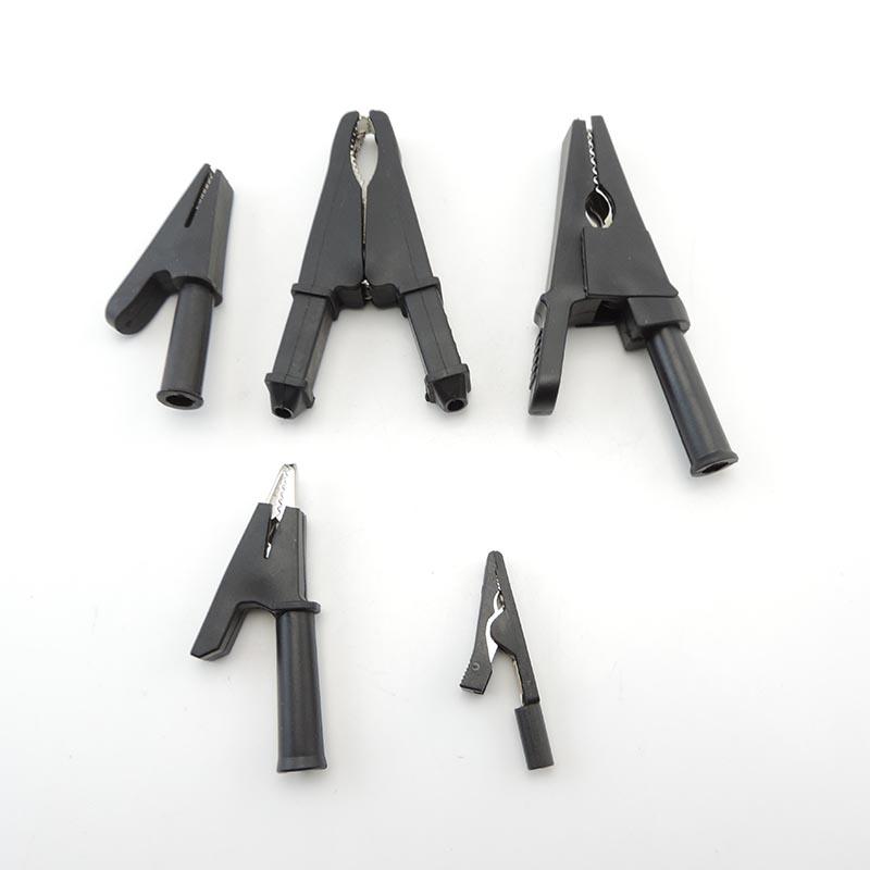 Зажим «крокодил», изолированные зажимы «крокодил», адаптер, зажим для аккумулятора, подходит для сварки, штекер типа «банан» 2 мм, 4 мм, тестовый провод черного цвета