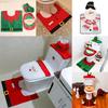 MIT 3PCS /Set Fancy Santa Toilet Seat Cover Christmas Xmas Bathroom Set Home Decoration