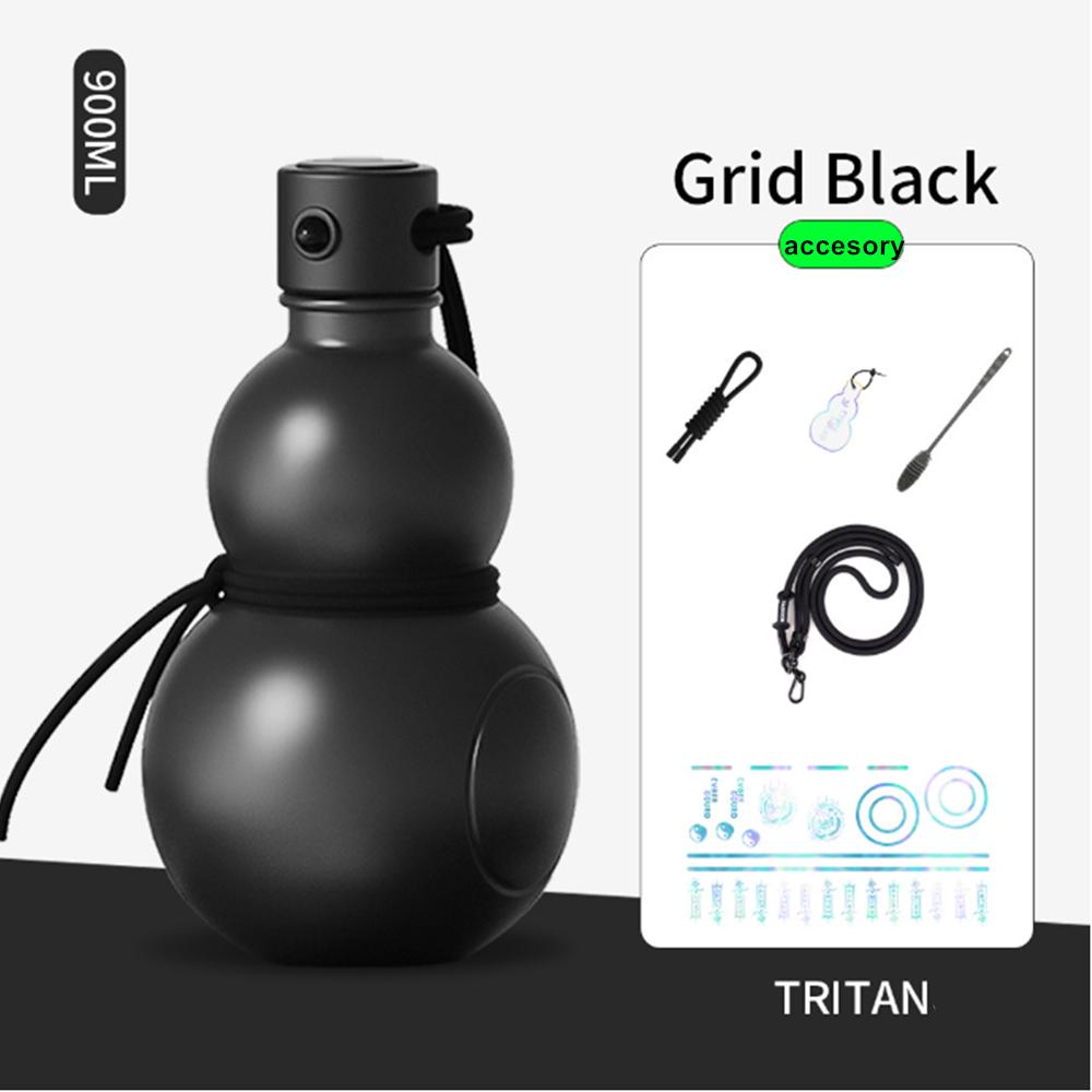 Gourd Sports Travel Water Bottle for Gym,Chinese Retro Inspired, 900ml Durable Gourd Style Bottles