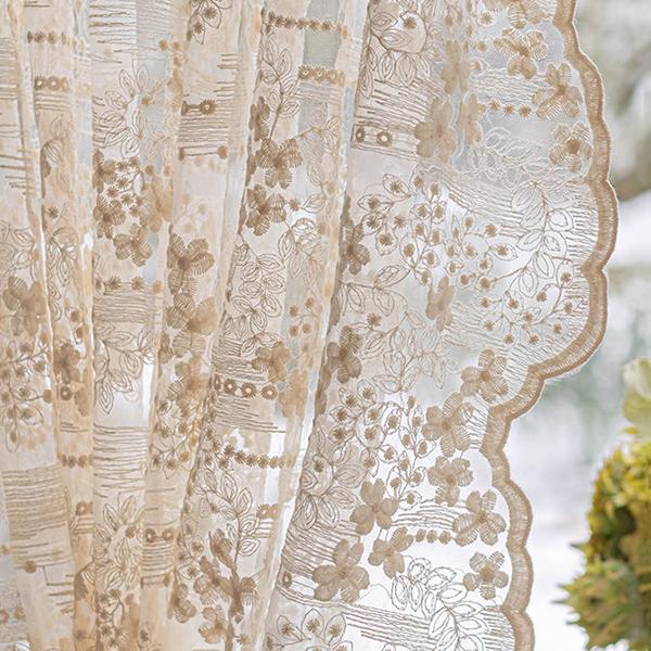 WTEMPO 2 шт., французская пасторальная кремовая занавеска с вышивкой, кружевная занавеска для окна спальни, перфорированная занавеска