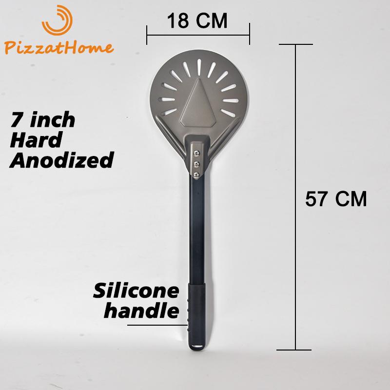 SHANGPEIXUAN Long Handle 7/ 8/ 9 Inch Perforated Pizza Turning Peel Pizza Shovel Aluminum Pizza Peel Non-Slip Handle Pizza Tool