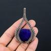 Созданный в лаборатории синий сапфировый драгоценный камень Чистая медная проволока, обернутая вручную подвеска, ювелирные изделия для нее