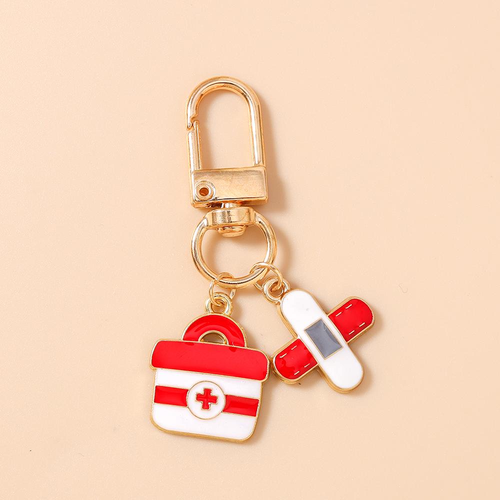 New Enamel Doctor's Gown keychain Ambulance Key Ring Pendants for Women Girls Handbag Decor DIY Key Chain Jewelry Gifts