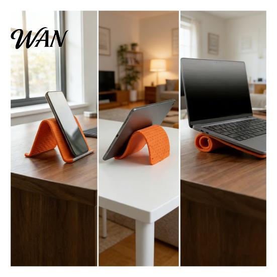 Ergonomic Phone Holder Mobile 360-Degree Flexible Silicone Stand Foldable Anti-Slip Bendable Tablet Laptop for Travel Office Desk Bed Use