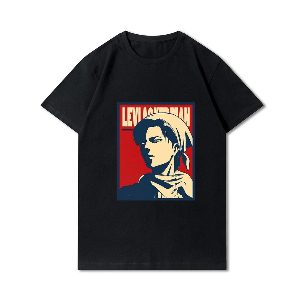 Мужские футболки больших размеров в стиле аниме «Атака Титанов» Levi · Ackerman Eye, топы в стиле панк, летние свободные топы в стиле Харадзюку в готическом стиле с короткими рукавами
