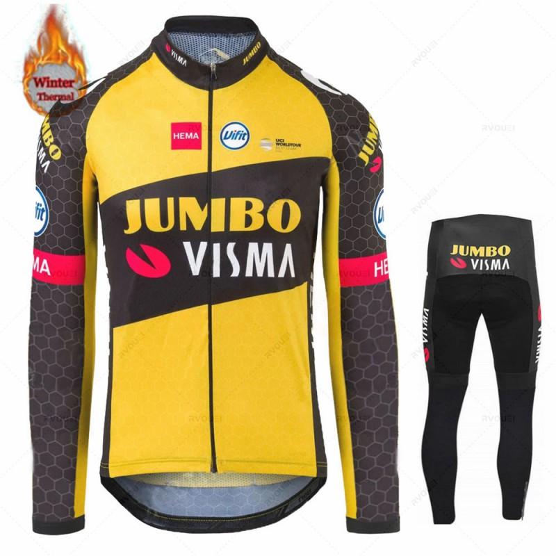 Fleece Thermal Cycling Set Winter Bike Jersey Pants Road Mountain Biking Outdoor Sports Unisex