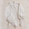 Lolita Western Style Spring and Autumn Women's Ruffled Lace Lolita Long-sleeved Jacquard Shirt Japanese Style Shirt