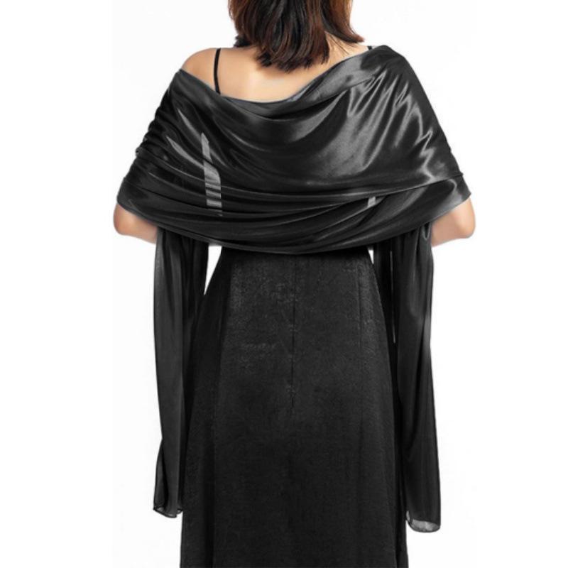Элегантный шелковый атласный шаль для свадьбы или вечернего наряда