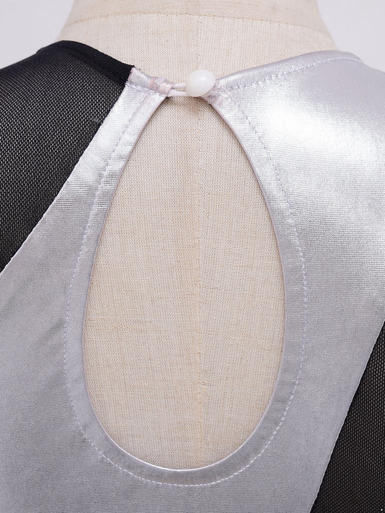 Гимнастические трико для девочек, танцевальное трико, детские блестящие металлические тренировочные костюмы