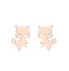 In-Style Cute Stainless Steel Small Animal Earrings: French Fashion Rabbit, Cat, Dog & Goldfish Designs for Women
