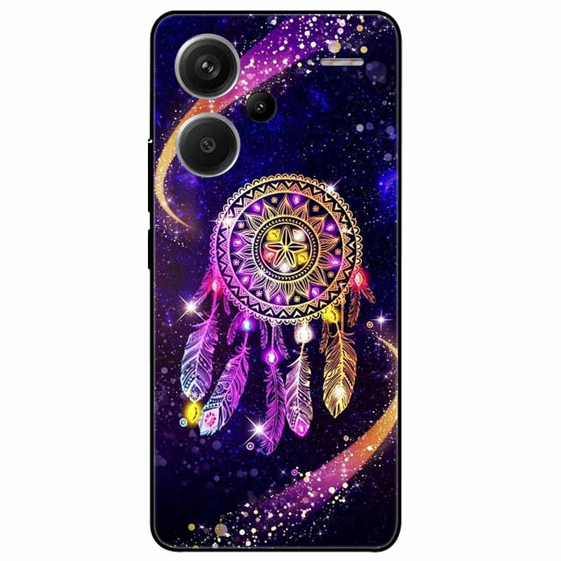 Чехол для Redmi Note 13 Pro Plus 5G Pro+ Мягкий Черный Расписные Кошки ТПУ Funda для Xiaomi Redmi Note 13 Pro 5G Note13 Силиконовый Чехол