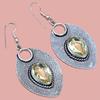 Lemon Topaz Gemstone Mother's Day Jewelry Pendant Earring Set
