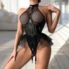 Женское сексуальное эротическое белье, новое женское нижнее белье из искусственной кожи с сеткой, сшитое из сетки, юбка-тент с кромкой, пояс для чулок, боди, клубная одежда