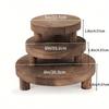 1pc/Set Wooden Round Tray Multifunctional Wooden Candle Base Kitchen Fruit Tray Base Bathroom Storage Tray