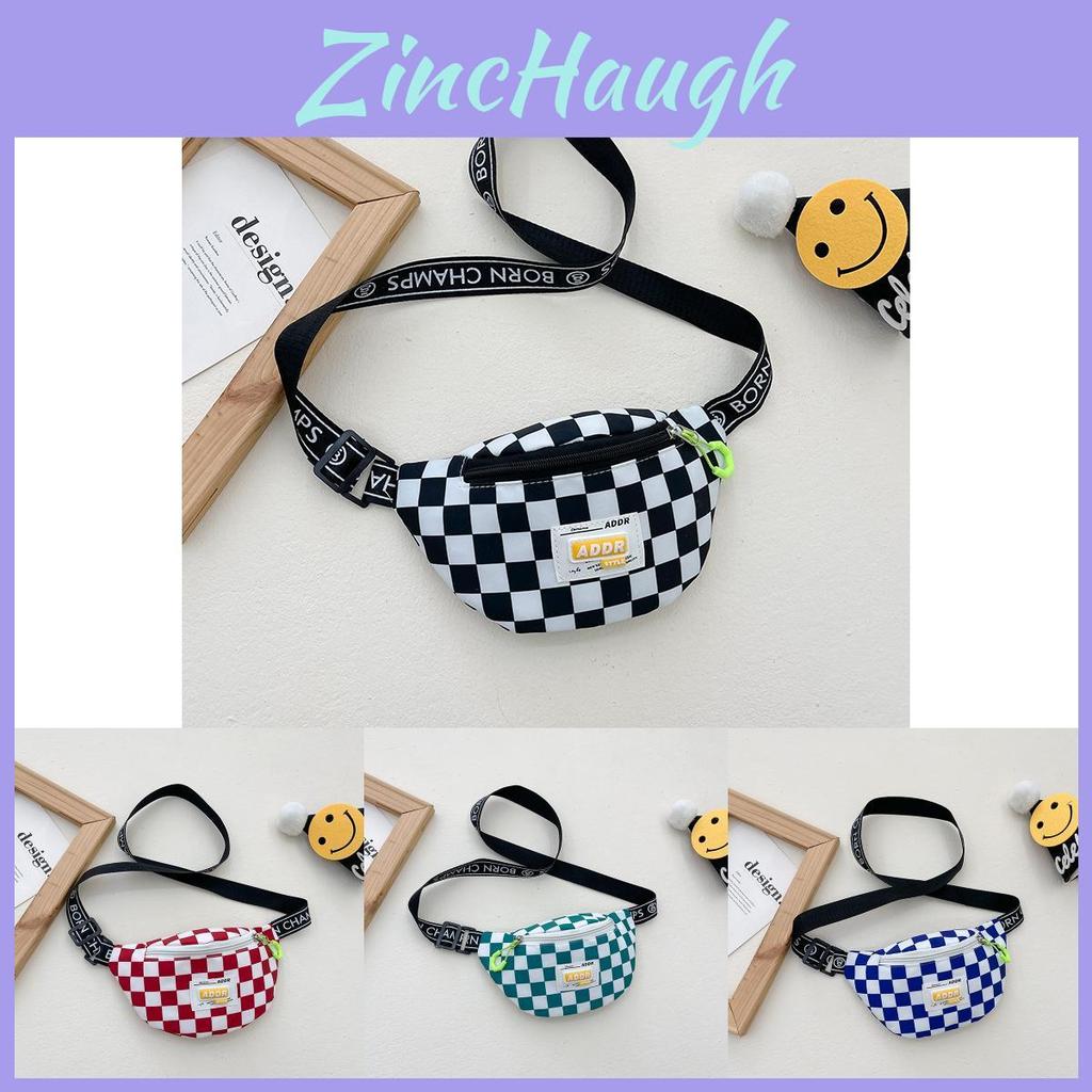 Stylish Ins Korean Childrens Crossbody Bag Checkerboard Pattern Lightweight Accessory