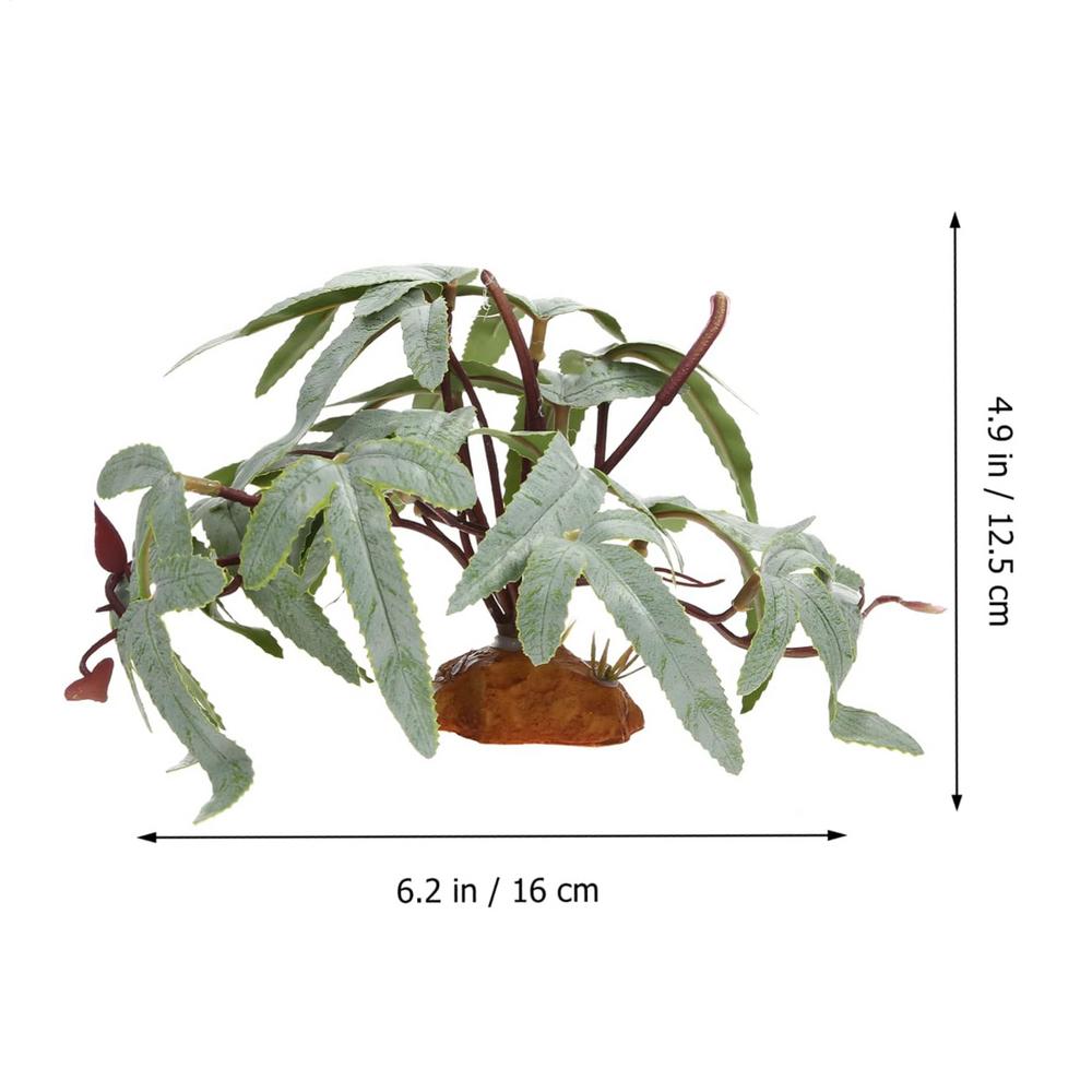 Reptile Plants For Terrarium Fake Realistic Indoor Decor Bearded Dragon Artificial Leaves For Freshwater Desert Fish Turtle