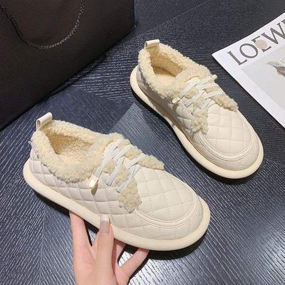 Хлопковая обувь 2025 осень и зима обувь Doudou бархатная универсальная женская обувь зимние на толстой подошве нескользящие теплые зимние ботинки