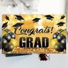 Bachelor Hat Graduation Photography Backdrop Black Gold Glitter Poster Background  Photo Booth