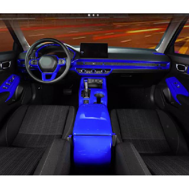 Glass Window Switch Lock Panel Trim For Honda Civic 11th - Bright Blue