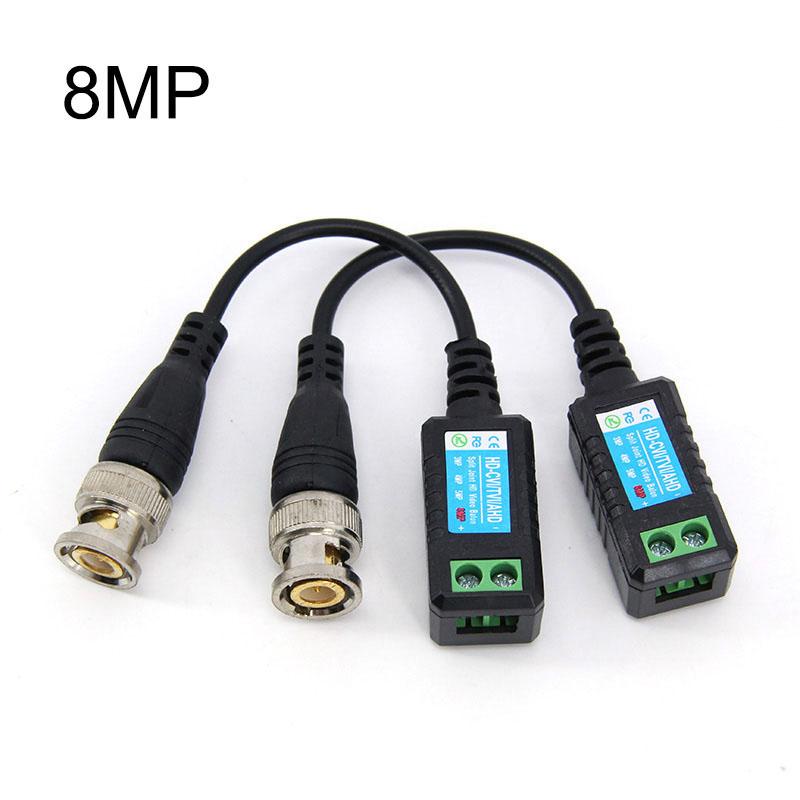 1 пара 4K 8MP CCTV Пассивный Балун RJ45 CCTV Видео BNC Кабель питания Разъем для витой пары Поддержка 8MP AHD/CVI/TVI Камера