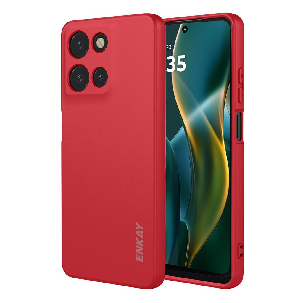 For Motorola Moto G 5G (2025)/Motorola Moto G Play (2025) 5G Silicone Case ENKAY HAT PRINCE Straight Edge Cell Phone Back Cover