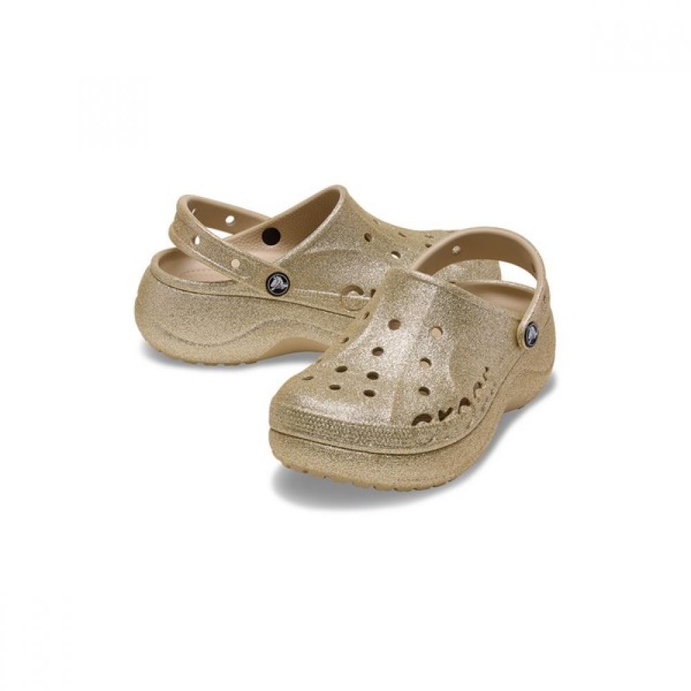 Crocs CrocS Official Women S Baya Platform Glitter Clog Chai 25Swcl208459 
