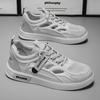 White Men's Summer Sneakers Mesh Breathable Casual Shoes for Men Slip-on Hollow Skateboard Shoes Lightweight Men Sports Shoes