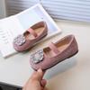 Children Girls Leather Shoes Luxury Rhinestone Kids Fashion Ballet Flat Shoes Elegant Versatile Princess Causal Shoes Slip-on