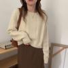 Kuz va qish yangi retro yumshoq mumsimon trikotaj ayollar qisqa kichik universal dumaloq bo'yinli pulover sviter ustki qismi qalin