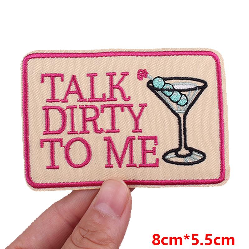 Джинсовый рюкзак Вышитая нашивка Мультяшный/Буквенный лозунг Вышитые нашивки Термонаклейки для одежды Термоадгезивные нашивки