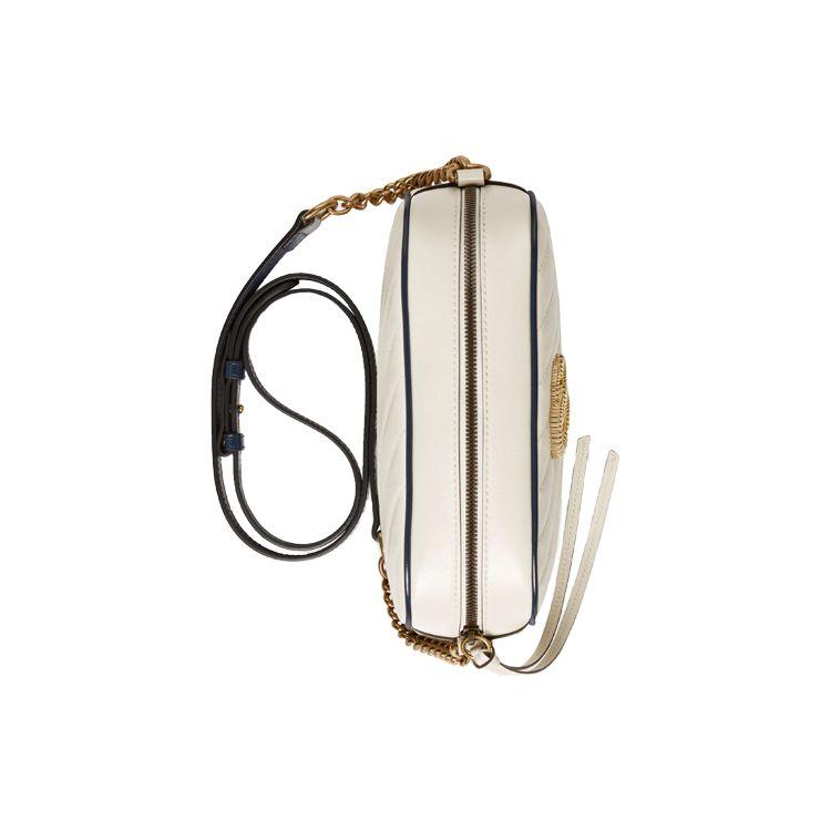Gucci Marmont Silver Logo Color-Blocked Quilted Leather Camera Bag Women Shoulder Bag 447632-0OLFX-9085