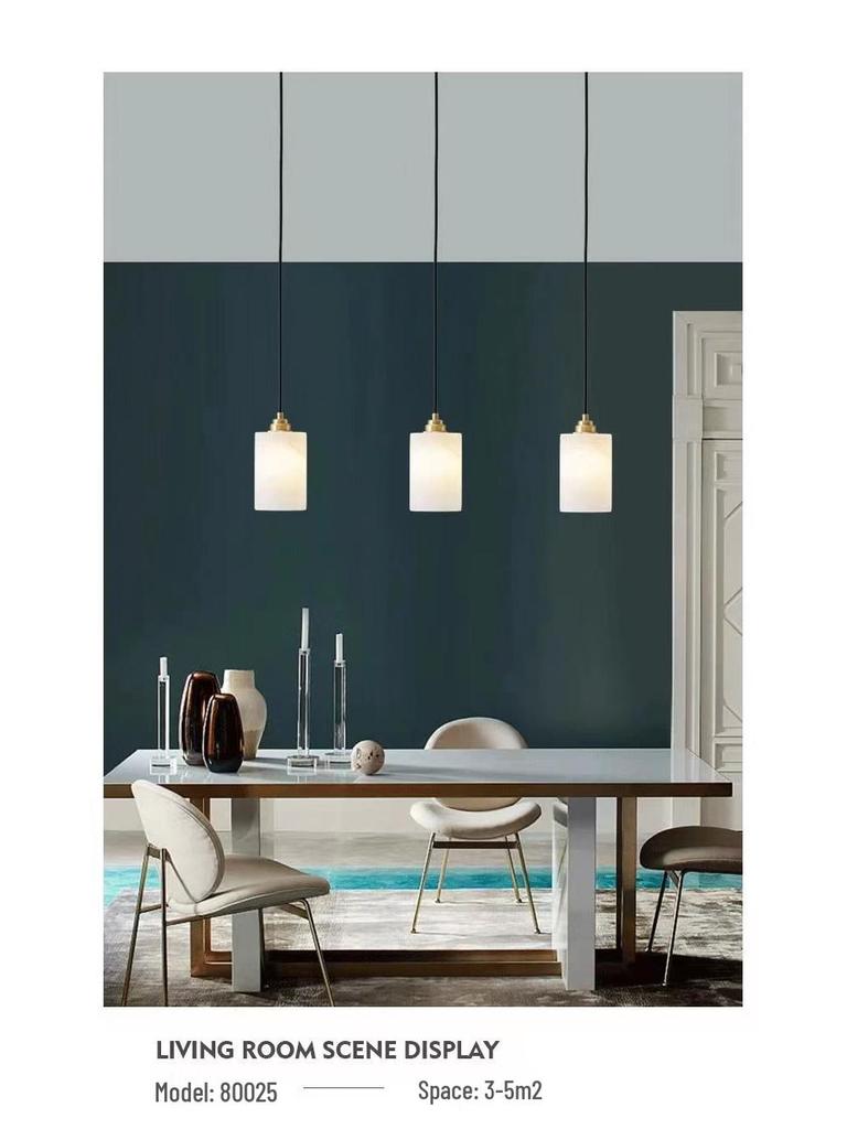 Spanish Alabaster Bedside Pendant Light - Minimalist Design for Master Bedroom, Hallway, or Foyer