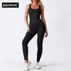 Baoshun Ribbed Seamless Yoga Jumpsuit with Chest Pad for High-Intensity Training