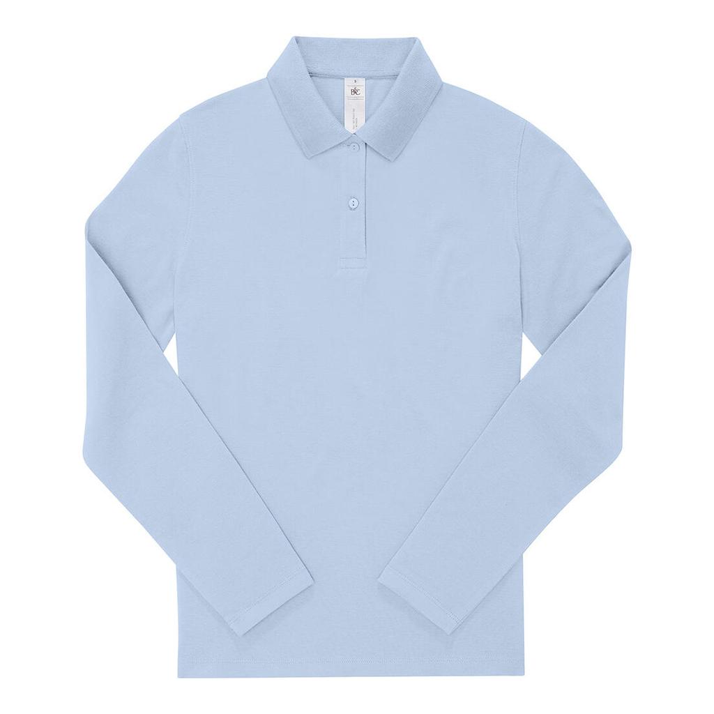 Женская/Дамская рубашка-поло с длинным рукавом B&C My Polo 180 Хлопок