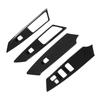 4pcs Door Armrest Window Switch Trim Carbon Fiber Style Replacement for Mitsubishi