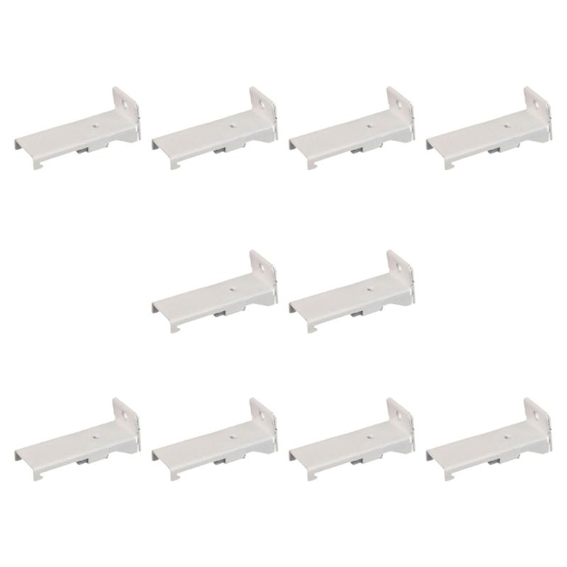 10Pc Wall Mount Curtain Rails Brackets Heavy Duty Metal Side Fixings Tool Quick Installation Design Curtain Track Holder