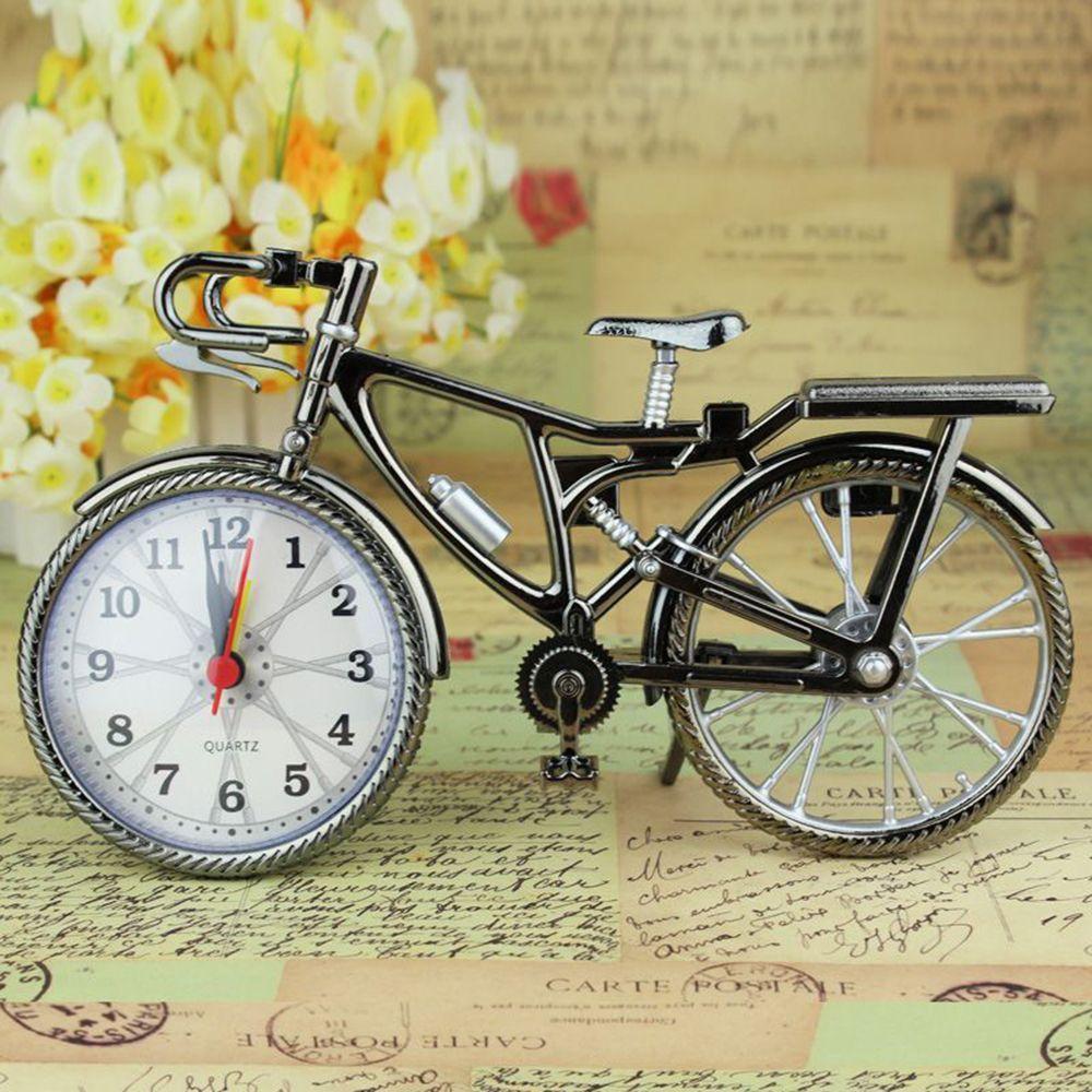 Retro NEW Cool Home Model Desk Decoration Stand Clock Glamorous Quartz Alarm Clock Gift Bicycle