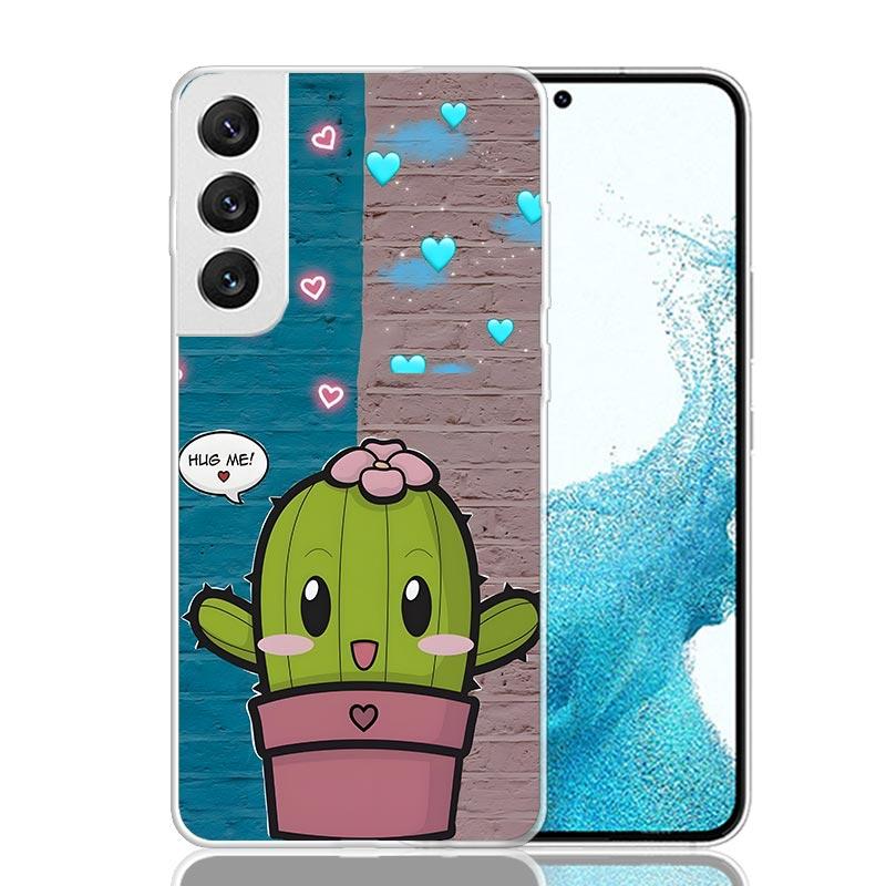 Cartoon Plant Cactus Phone Case For Samsung Galaxy S26 Ultra S23 S24 S25 Edge S20 FE S21 S22 Plus Soft Print Shell Cover Fundas