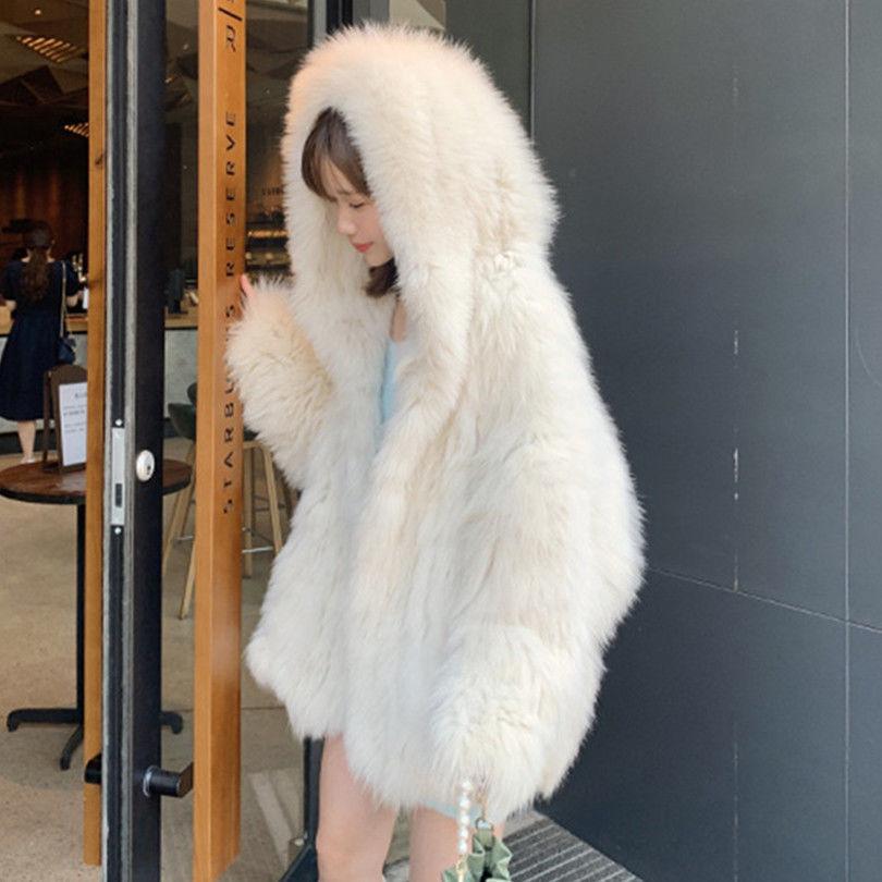 Women Fashion Winter False Fur Coat Korean Style Cotton Padded Clothes Thickened Coats