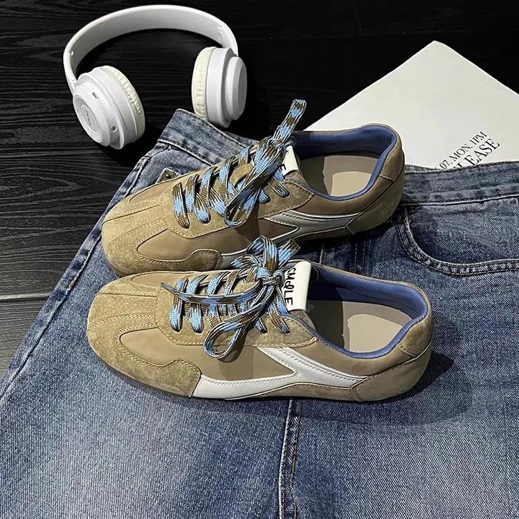 Модные женские кроссовки на тонкой подошве, дизайнерская обувь, новые, винно-красные, в стиле ретро, из коровьей кожи с комбинированным дизайном, обувь для ходьбы, коррекция осанки, 40