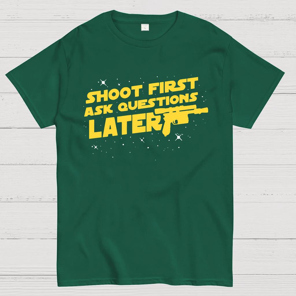 Shoot First Ask Questions Later Cotton Summer Casual Cool Loose T-Shirt