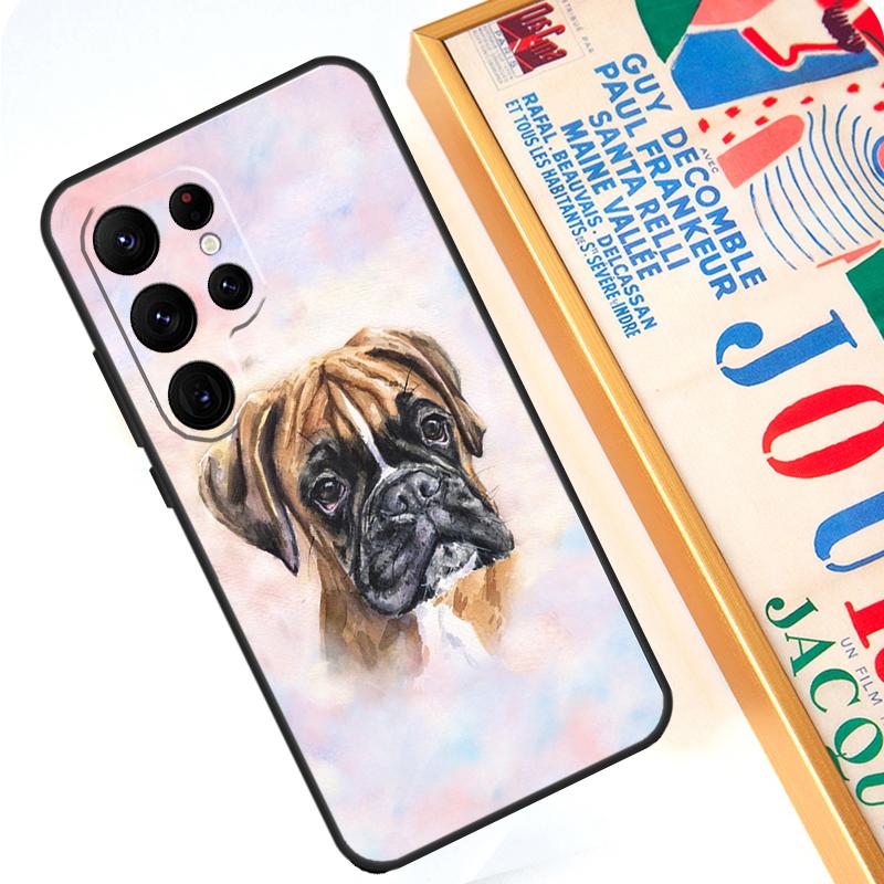 Boxer Dog Case For Samsung Galaxy S24 S23 S22 Ultra Note 20 10 Plus S8 S9 S10 S20 FE S21 FE Cover