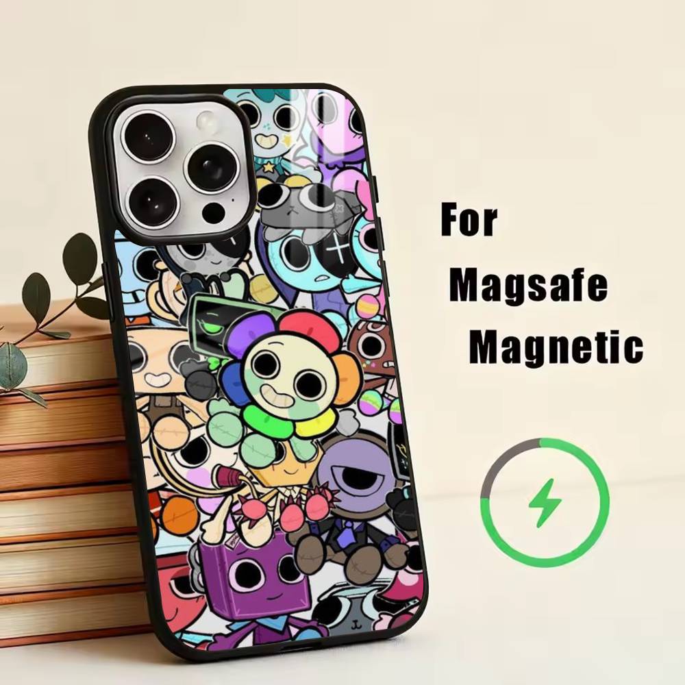 Милый чехол Sprunki для iPhone 17, 16, 15, 14, 13, 12, 11 Plus, Pro, с магнитом для беспроводной зарядки Magsafe