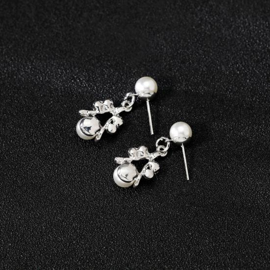 Женщины невесты искусственный жемчуг горный хрусталь ожерелье серьги браслет комплект ювелирных изделий