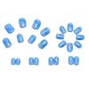 Elegant Blue-White Gradient Wearable Nail Tips - European & American False Nail Stickers