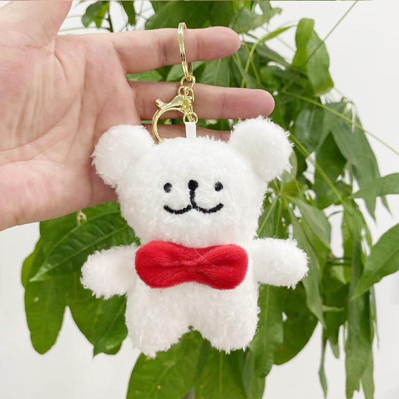 Charming Fluffy White Dog Plush Doll Pouch Accessory For Stylish Outings